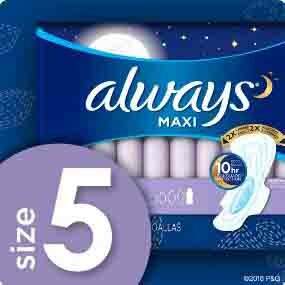 Always Maxi Overnight Extra Heavy Flow With Wings