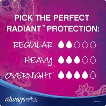 Always Radiant Regular Feminine Pads
